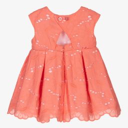 Mayoral-Orange Broderie Anglaise Dress | Childrensalon Outlet