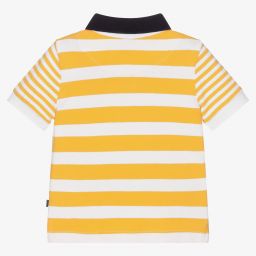 مايورال-توب بولو قطن بيكيه مستدام مقلم لون برتقالي وأبيض للأولاد | Childrensalon Outlet