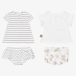 مايورال Newborn-طقم شورت قطن مستدام لون أبيض للمولودات (عدد 2) | Childrensalon Outlet