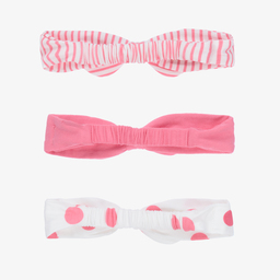 مايورال Newborn-طوق للرأس قطن جيرسي لون زهري وأبيض للمولودات (عدد 3) | Childrensalon Outlet