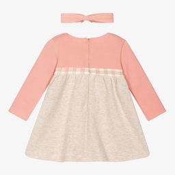 Mayoral Для новорожденных-Комплект с розово-бежевым платьем из хлопка | Childrensalon Outlet
