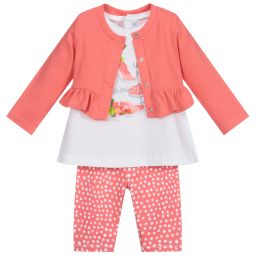 Mayoral-Хлопковый комплект с розовыми легинсами | Childrensalon Outlet
