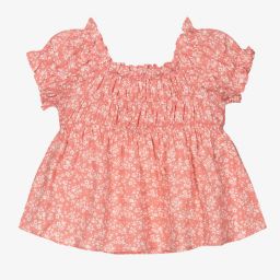 Mayoral-بلوز قطن لون زهري بطبعة ورود للبنات | Childrensalon Outlet