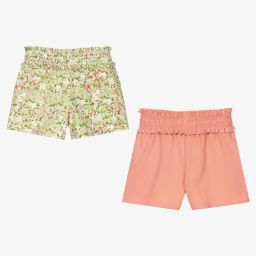 Mayoral-Розовые и зеленые шорты (2пары) | Childrensalon Outlet
