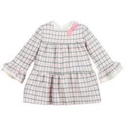 Mayoral-Pink & Grey Check Dress | Childrensalon Outlet