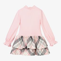 Mayoral-Pink & Grey Check Dress | Childrensalon Outlet