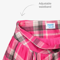 Mayoral-Pink & Grey Check Skirt | Childrensalon Outlet
