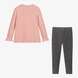 Mayoral-Pink & Grey Fox Leggings Set | Childrensalon Outlet
