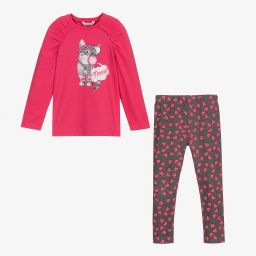Mayoral-Розовый топ и серые легинсы | Childrensalon Outlet