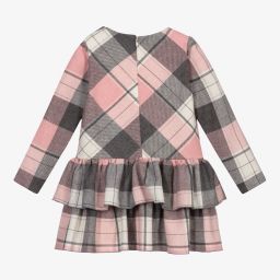Mayoral-Розово-серое платье в шотландскую клетку | Childrensalon Outlet
