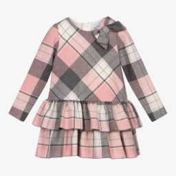 Mayoral Pink Grey Tartan Dress Childrensalon Outlet