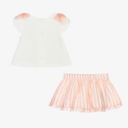 Mayoral Newborn-Pink & Ivory Baby Skirt Set | Childrensalon Outlet