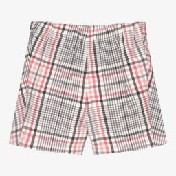 Mayoral-Розово-кремовые шорты в клетку | Childrensalon Outlet