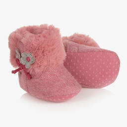 Mayoral Newborn-Pink Knit Pre-Walker Booties | Childrensalon Outlet