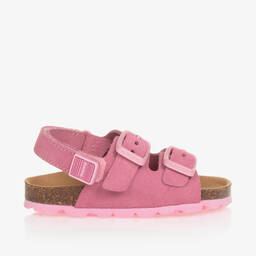 Mayoral-Pink Suede Leather Baby Sandals | Childrensalon Outlet