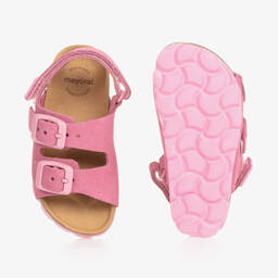 Mayoral-Pink Suede Leather Baby Sandals | Childrensalon Outlet