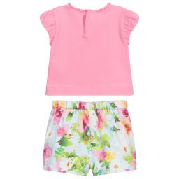 Mayoral-Pink T-Shirt & Shorts Set | Childrensalon Outlet
