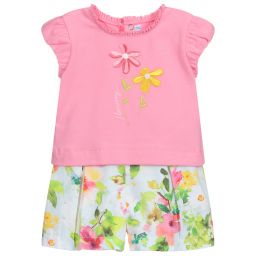 Mayoral-Pink T-Shirt & Shorts Set | Childrensalon Outlet