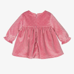 Mayoral Для новорожденных-Розовое бархатное платье со сборками | Childrensalon Outlet