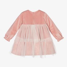Mayoral Newborn-Pink Velvet & Tulle Dress | Childrensalon Outlet