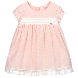 Mayoral Newborn-Pink & White Baby Dress Set | Childrensalon Outlet
