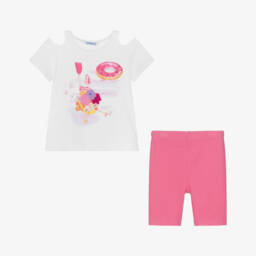 Mayoral-Pink & White Cotton Playset for Girls | Childrensalon Outlet