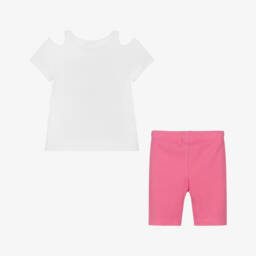 Mayoral-Pink & White Cotton Playset for Girls | Childrensalon Outlet
