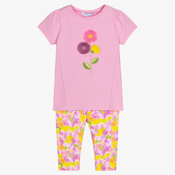 Mayoral-Pink & Yellow Leggings Set | Childrensalon Outlet