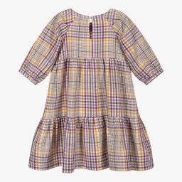 Mayoral-Purple & Ivory Check Dress | Childrensalon Outlet