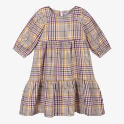 Mayoral-Purple & Ivory Check Dress | Childrensalon Outlet