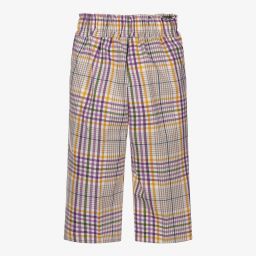 Mayoral-Purple & Ivory Check Trousers | Childrensalon Outlet