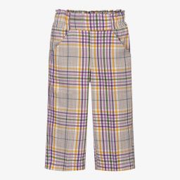 Mayoral-Purple & Ivory Check Trousers | Childrensalon Outlet