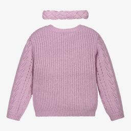 Mayoral-Свитер и повязка на голову фиолетового цвета | Childrensalon Outlet