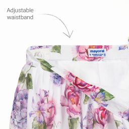 Mayoral-Purple & White Chiffon Shorts | Childrensalon Outlet