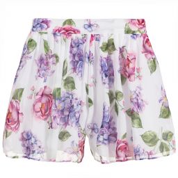 Mayoral-Purple & White Chiffon Shorts | Childrensalon Outlet