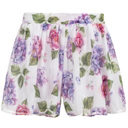 Mayoral-Purple & White Chiffon Shorts | Childrensalon Outlet