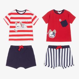Mayoral Newborn-Red & Blue Shorts Set (2 Pack) | Childrensalon Outlet