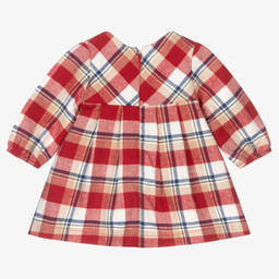 Mayoral Newborn-فستان قطن كاروهات لون أحمر وعاجي للمولودات | Childrensalon Outlet