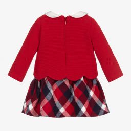 مايورال Newborn-فستان قطن جيرسي كاروهات لون أحمر | Childrensalon Outlet