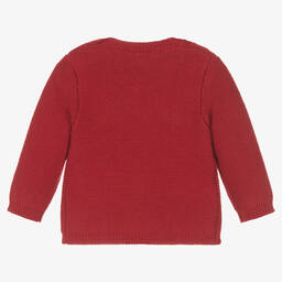Mayoral-Red Cotton Cable Knit Baby Sweater | Childrensalon Outlet