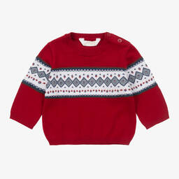 Mayoral-Красный свитер из хлопка и шерсти | Childrensalon Outlet