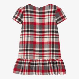 Mayoral-فستان مزيج صوف كاروهات لون أحمر ورمادي | Childrensalon Outlet