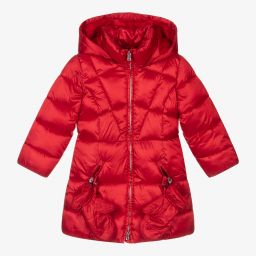 Mayoral-Red Hooded Puffer Coat | Childrensalon Outlet