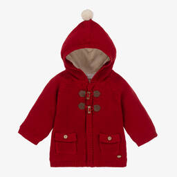 Mayoral-Красное вязаное хлопковое пальто | Childrensalon Outlet