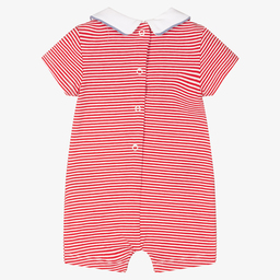 Mayoral Для новорожденных-Хлопковый песочник в красную полоску для малышей | Childrensalon Outlet