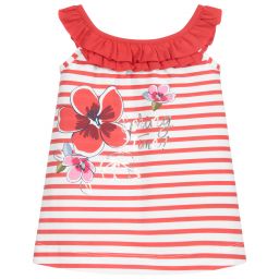 Mayoral-Red & White Floral Dress | Childrensalon Outlet