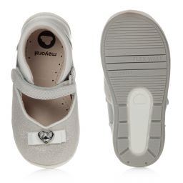 Mayoral-Silver Glittery Leather Shoes | Childrensalon Outlet