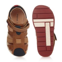 Mayoral-صندل أطفال ولادي جلد لون بني عسلي وكحلي | Childrensalon Outlet