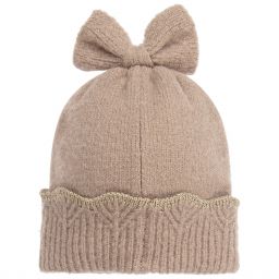 Mayoral-Teen Beige Knitted Hat Set  | Childrensalon Outlet