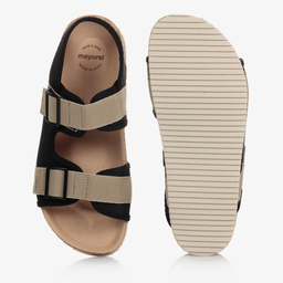 Mayoral-Черно-бежевые сандалии для подростков | Childrensalon Outlet